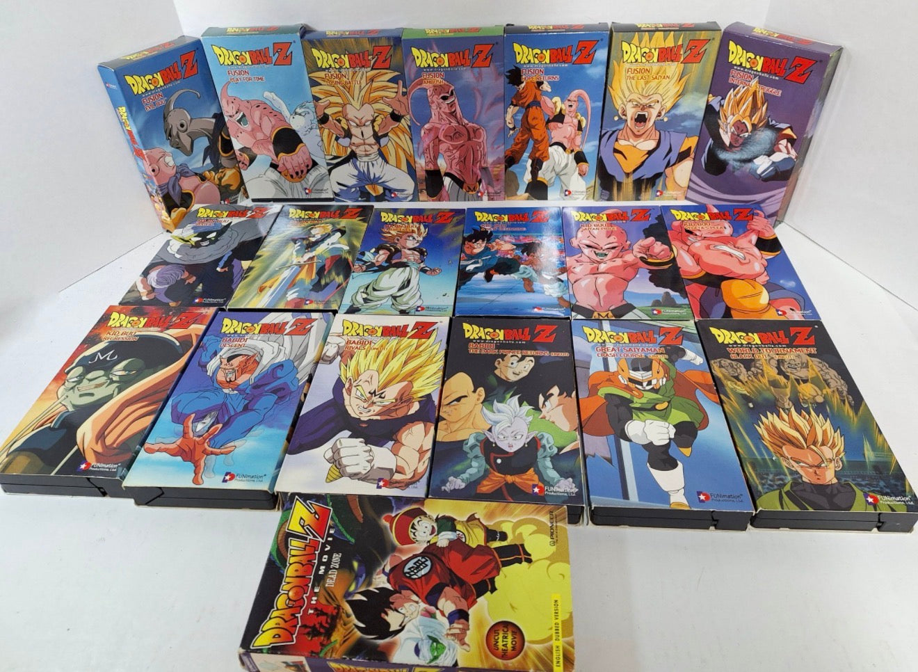 Dragon Ball Z VHS Lot 20 Tapes FUNimation Babidi Kid Buu Fusion Saga Anime