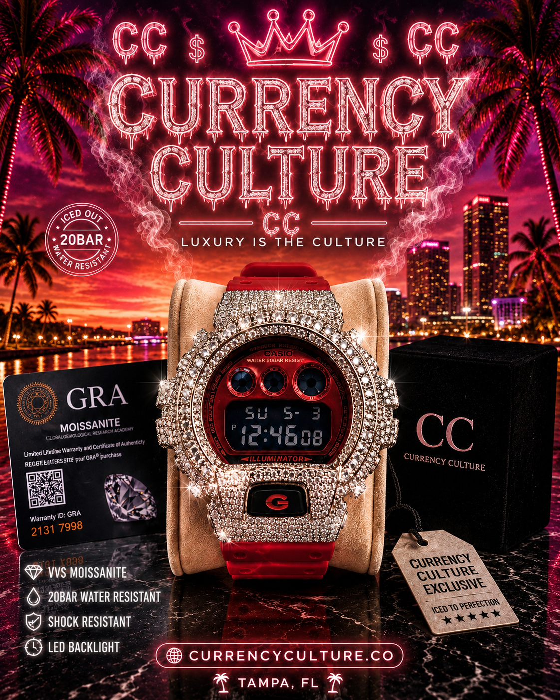 VVS1 Moissanite Iced Out G-Shock