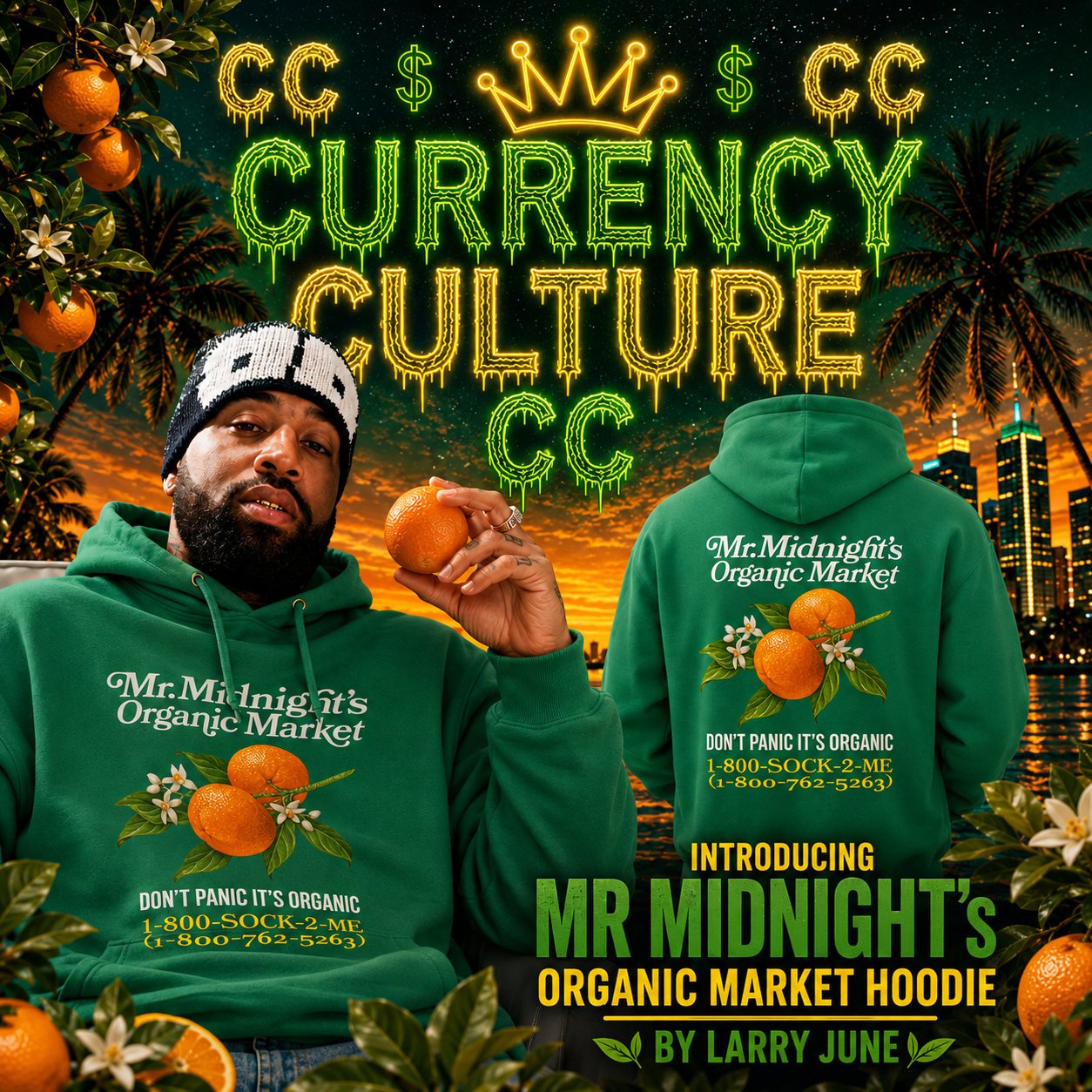 Larry June Mr. Midnight's Organic Market Hoodie – Currency Culture