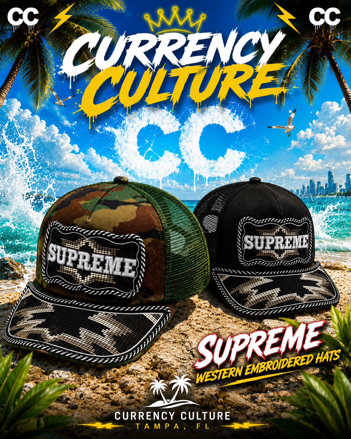 Supreme | western embroidered 5 panel hats SS26