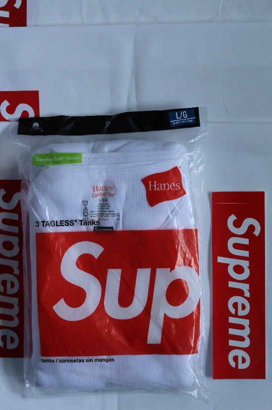 Supreme x Hanes Tagless Tank Tops (3 Pack) 'White'