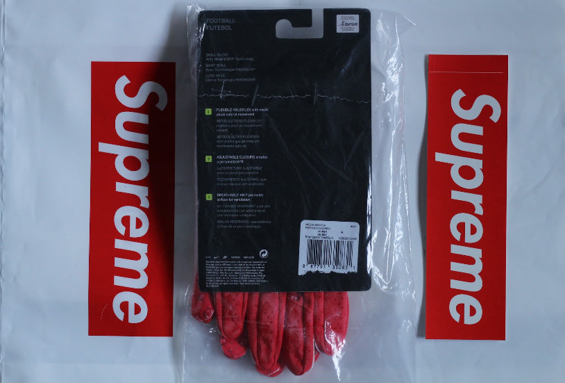 Supreme Nike Vapor Jet 4.0 Football Gloves "Red"