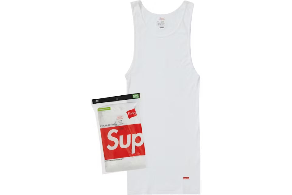 Supreme x Hanes Tagless Tank Tops (3 Pack) 'White'